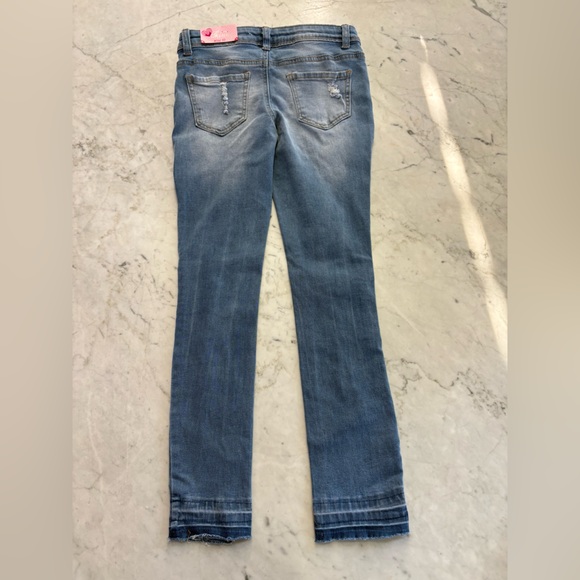 1st Kiss Girls Distressed Skinny Jeans - Blue - Picture 2 of 7